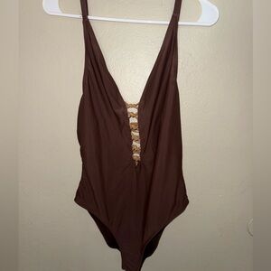 Brown one piece Refuge bathing suit size XL